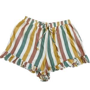 American Eagle Outfitters Striped Ruffle Shorts S
